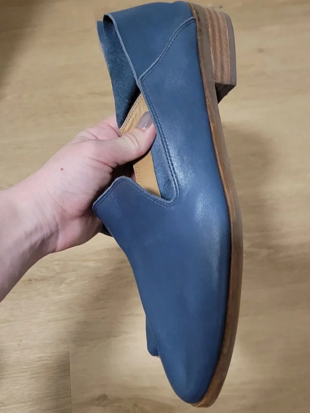 Lucky Brand Blue Leather Loafers Size 9 - Picture 5 of 5
